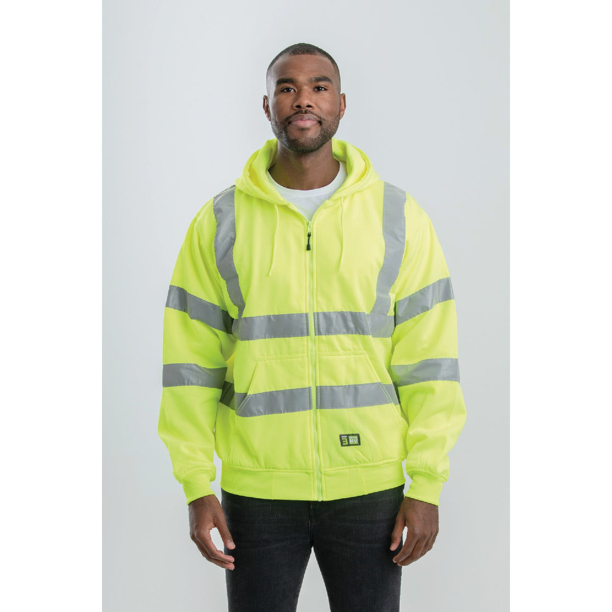 Berne Men s 8XL Tall Yellow Hi Vis Class 3 Thermal Lined Hooded Sweatshirt Do it Best