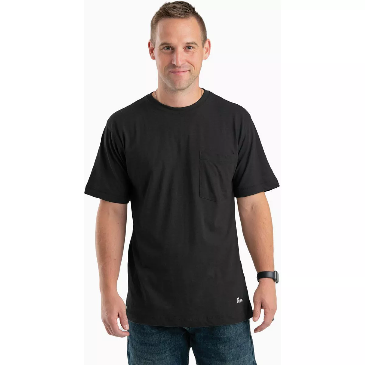 Berne Men's Large Regular Black Performance Short Sleeve Pocket T-Shirt