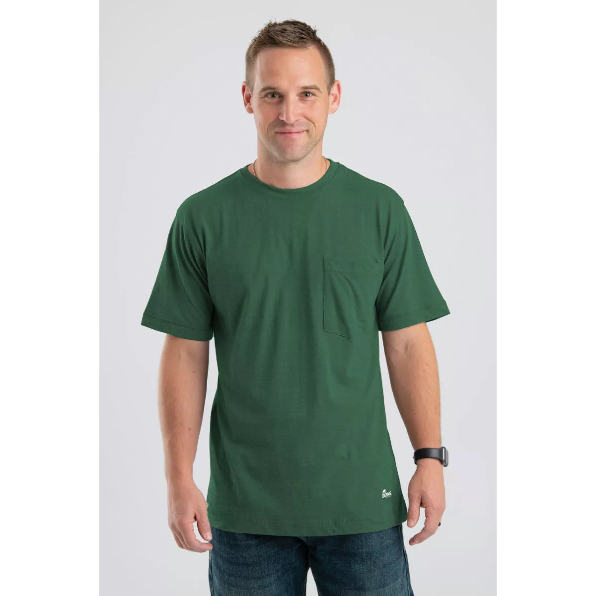 Berne Men's XL Regular Pine Performance Short Sleeve Pocket T-Shirt