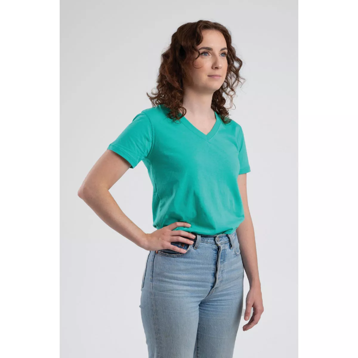 Berne Women's 3XL Regular Aqua Performance V-Neck Short Sleeve T-Shirt