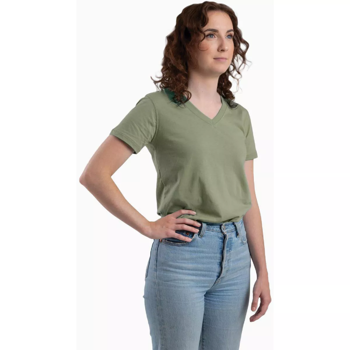 Berne Women's Small Regular Lichen Performance V-Neck Short Sleeve T-Shirt