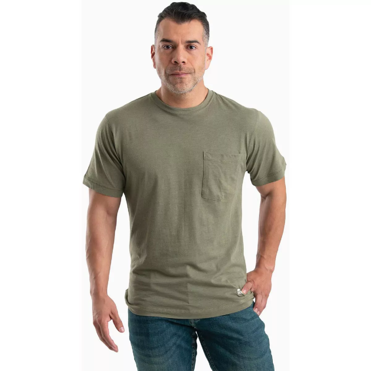 Berne Men's Small Regular Lichen Performance Short Sleeve Pocket T-Shirt