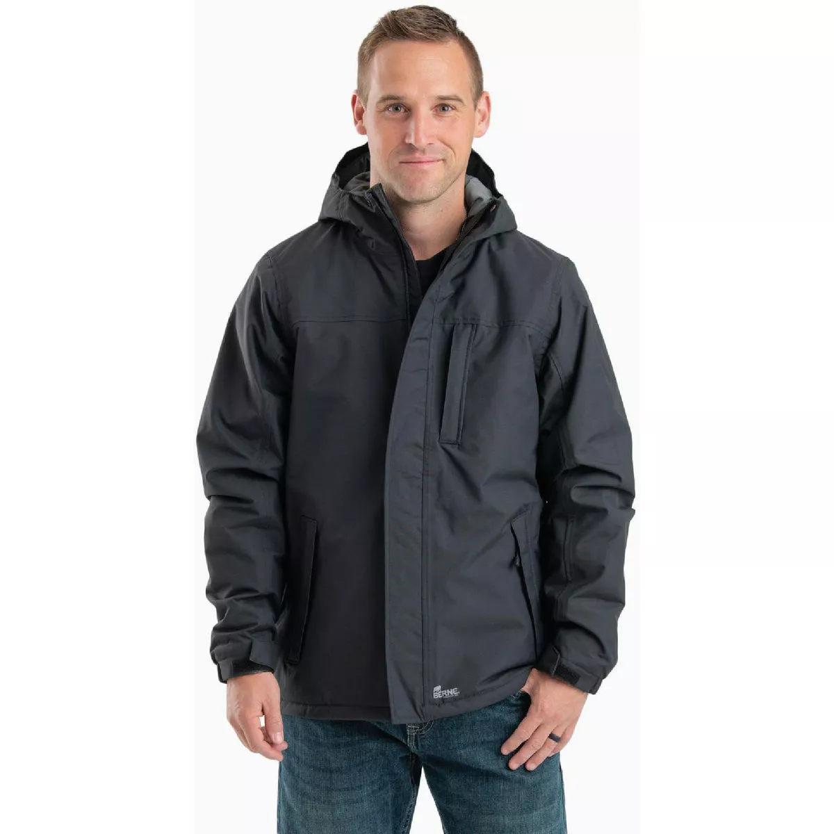 Berne Men's XL Regular Black Coastline Waterproof Insulated Storm Jacket