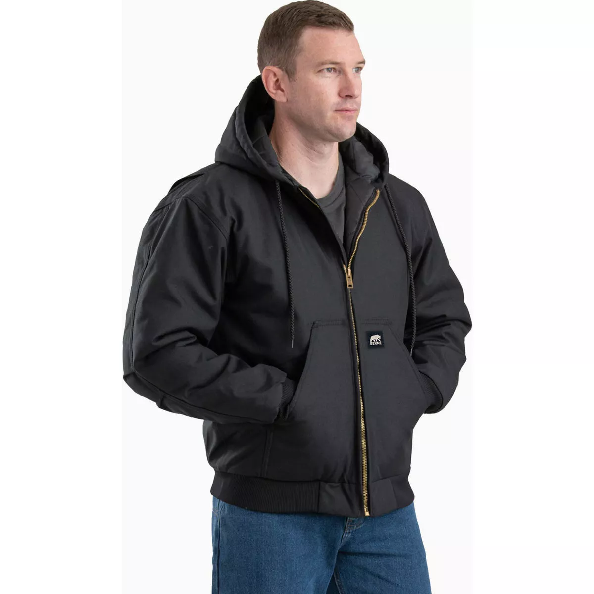 Beren Icecap Men's Medium Black Insulated Hooded Work Jacket-
