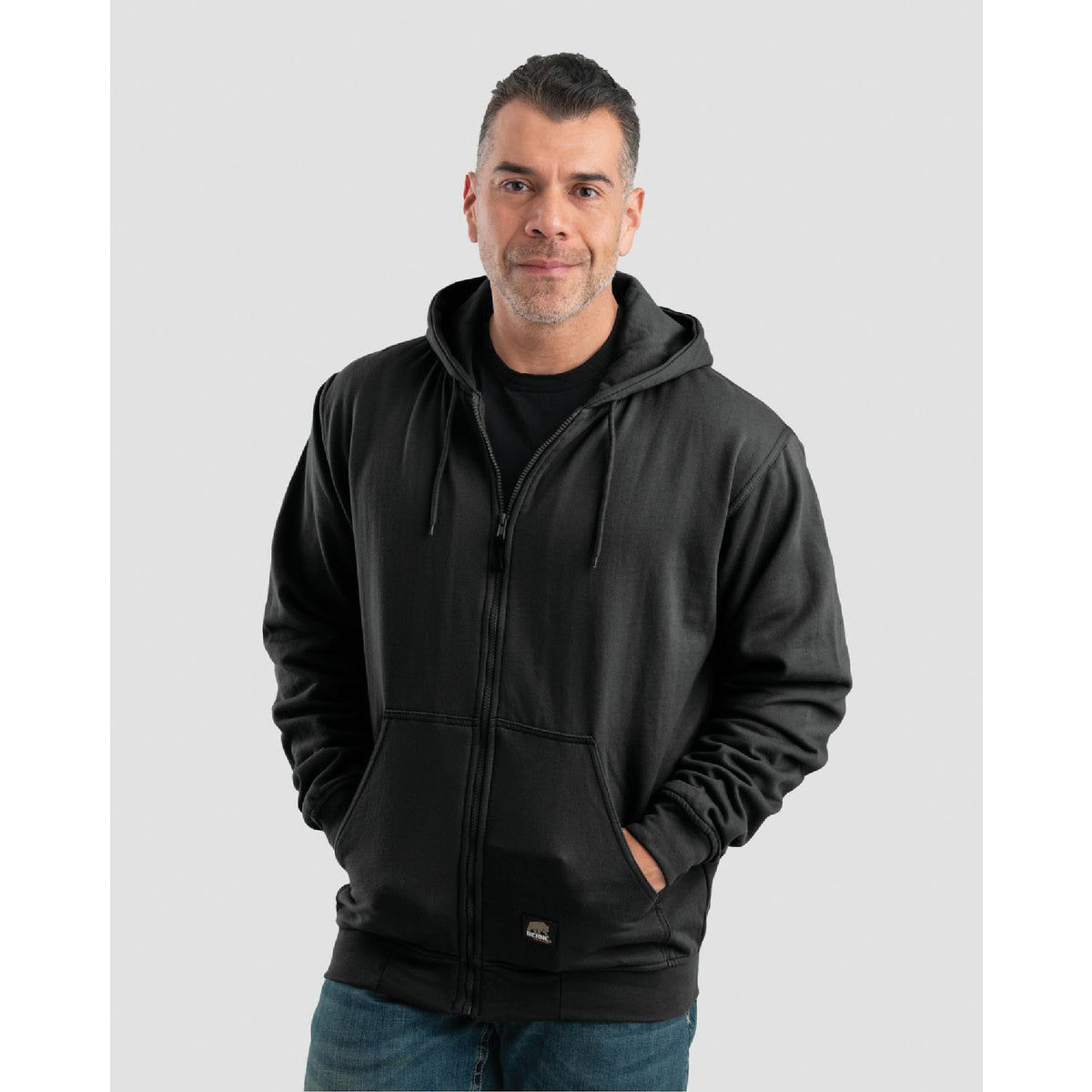 Berne Men s 8XL Tall Black Heritage Thermal Lined Full Zip Hooded Sweatshirt Do it Best