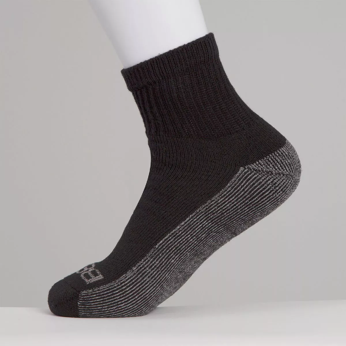 Berne Men's 6 to 12 Black Moisture-Wicking Quarter Sock (3-Pack)