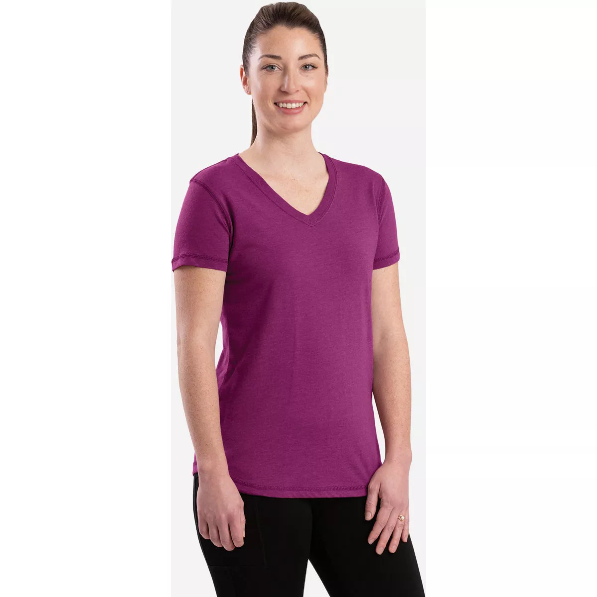 Berne Women's Medium Grape Short Sleeve T-Shirt