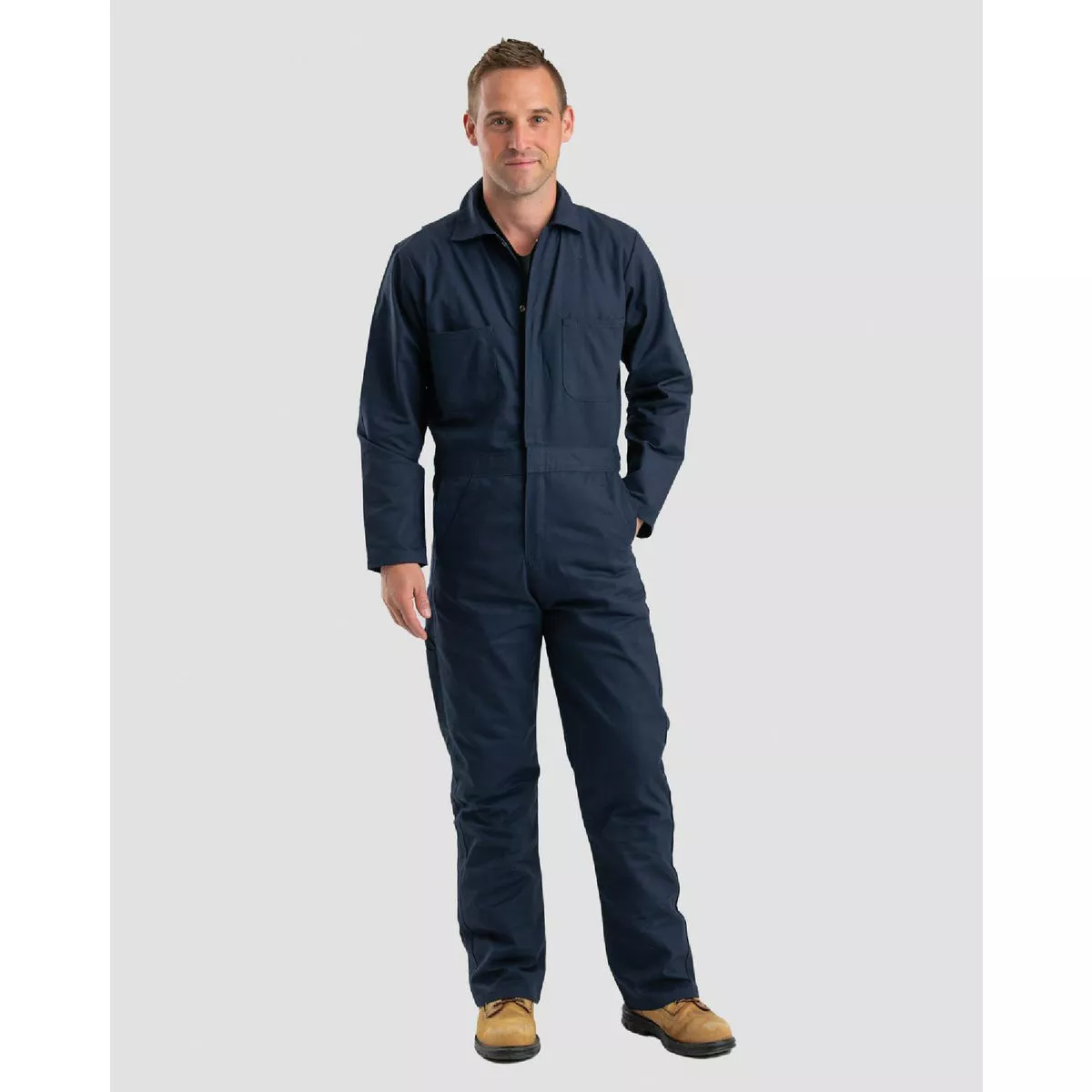 Berne Men's SR/38R Regular Navy Heritage Unlined Cotton/Poly Blend Twill Coverall