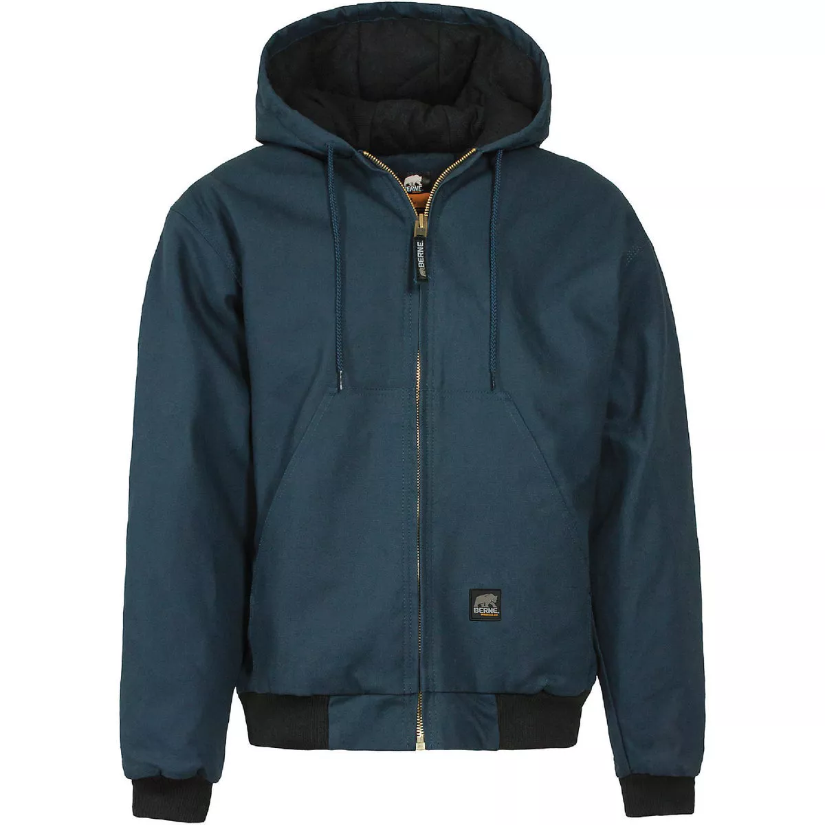 Berne Men's Medium Regular Navy Heritage Duck Hooded Active Jacket-