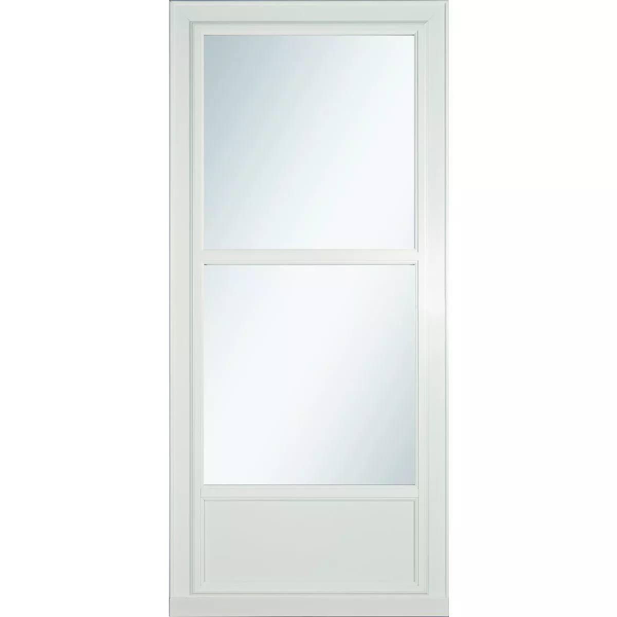 Larson Easy Vent 146 Series 32 In. W x 81 In. H x 1-7/8 In. Thick White Mid View Aluminum Storm Door