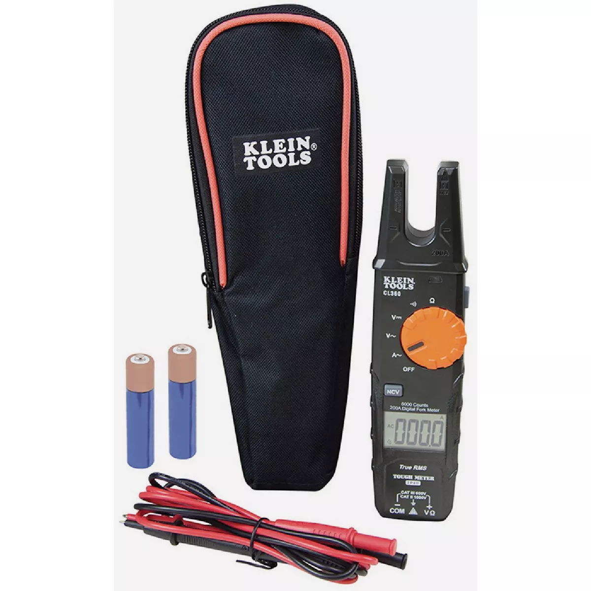 Klein 600V AC/DC Auto-Ranging Open Jaw Fork Clamp Meter