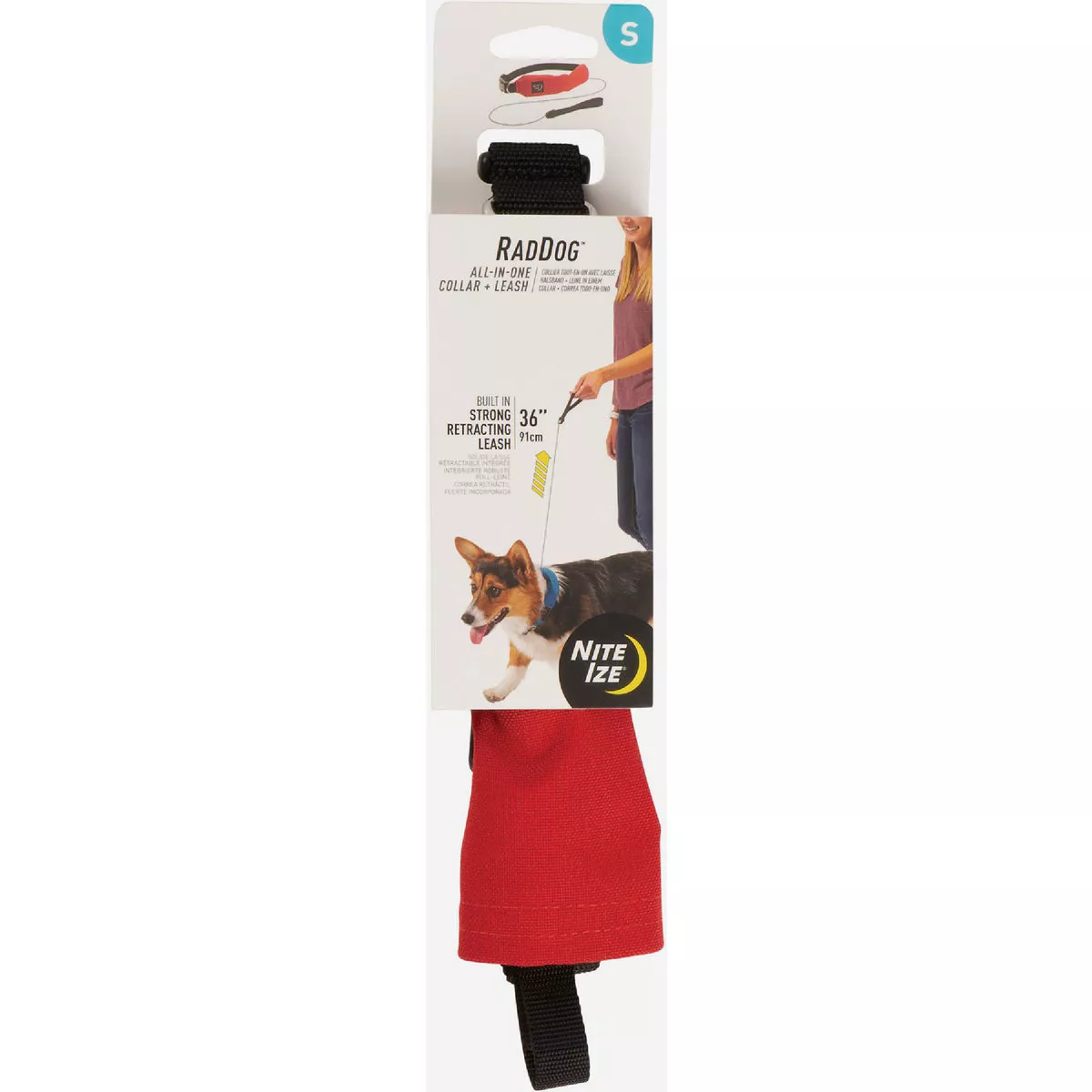 Nite Ize RadDog All-In-One Collar + Leash - Small - Red