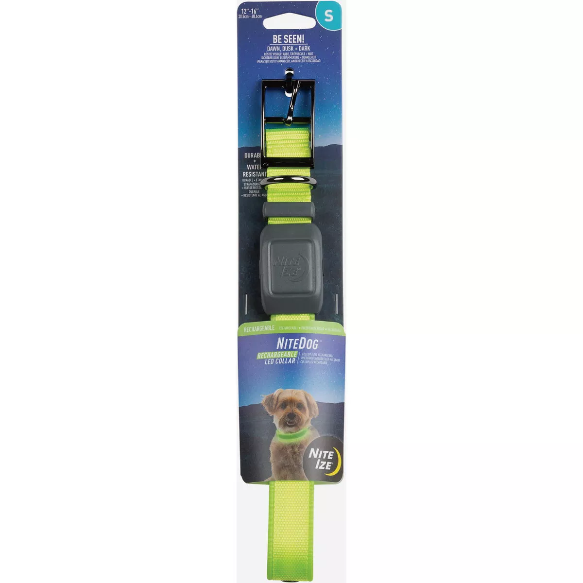 Nite Ize NiteDog Rechargeable LED Collar - S - Lime/Green LED
