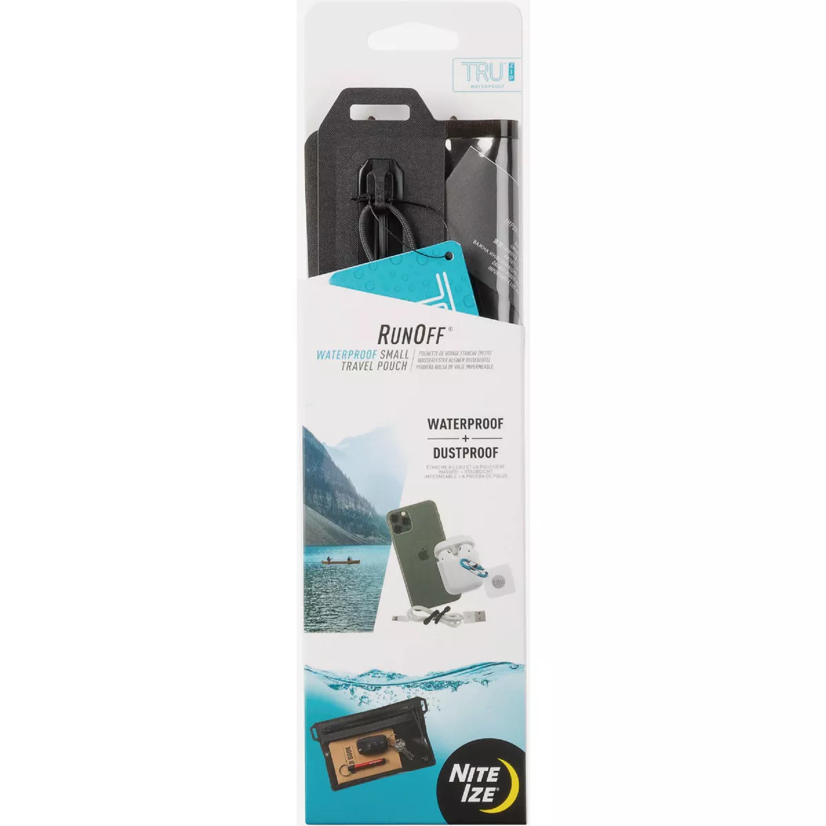Nite Ize Charcoal RunOff Waterproof Small Travel Pouch