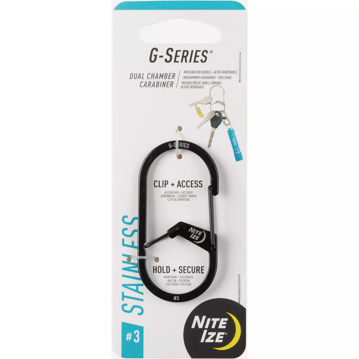 Nite Ize G-Series Dual Chamber Carabiner #3 - Black