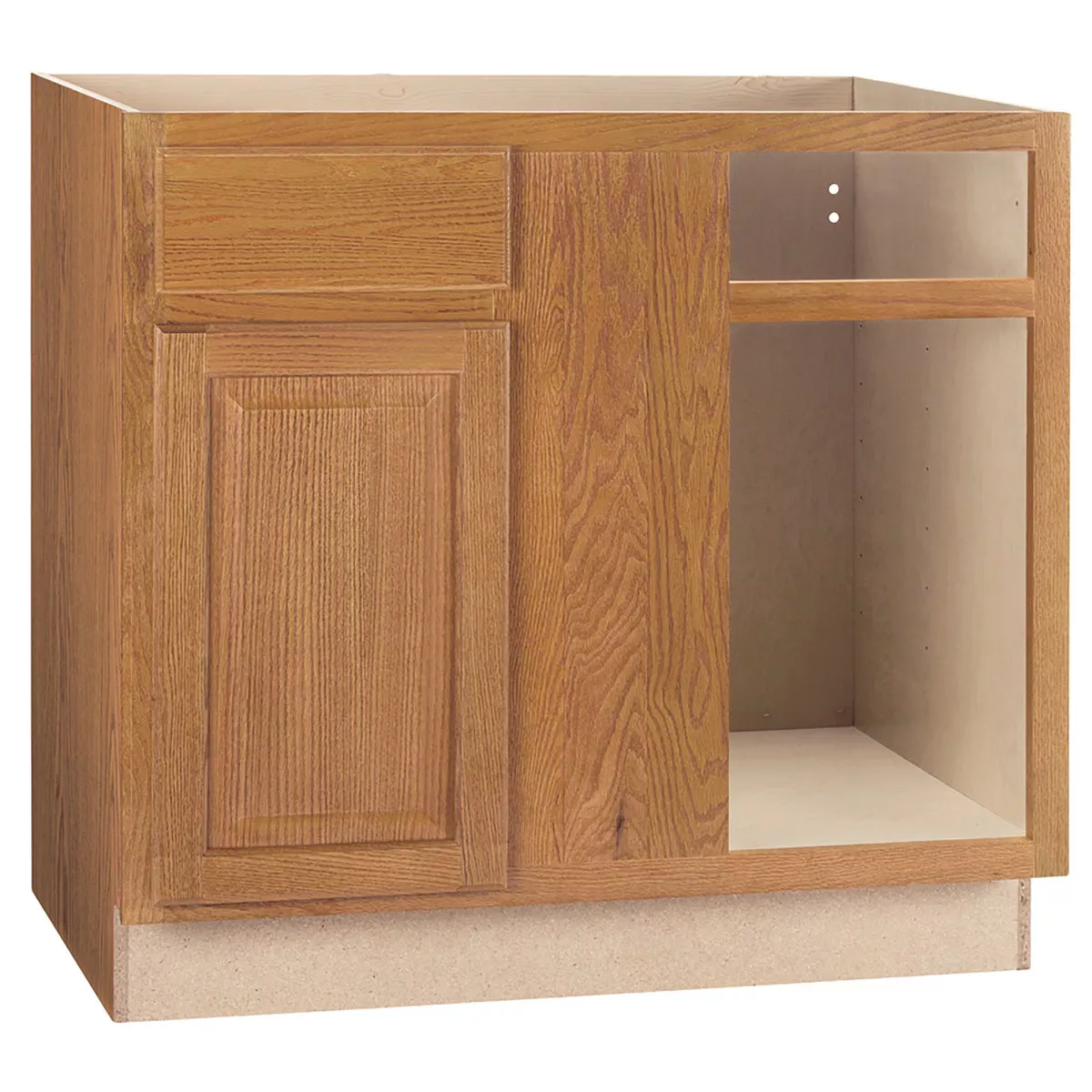 Continental Cabinets Hamilton 36 In. W. x 34-1/2 In. H. x 24 In. D. Medium Oak Corner Base Kitchen Cabinet