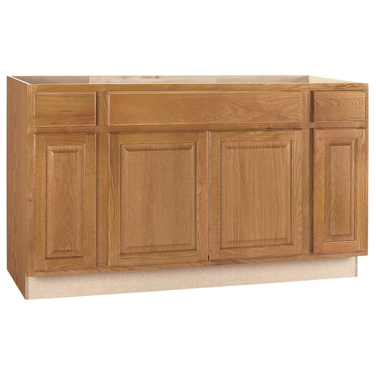 Continental Cabinets Hamilton 60 In. W. x 34-1/2 In. H. x 24 In. D. Medium Oak Sink Base Kitchen Cabinet
