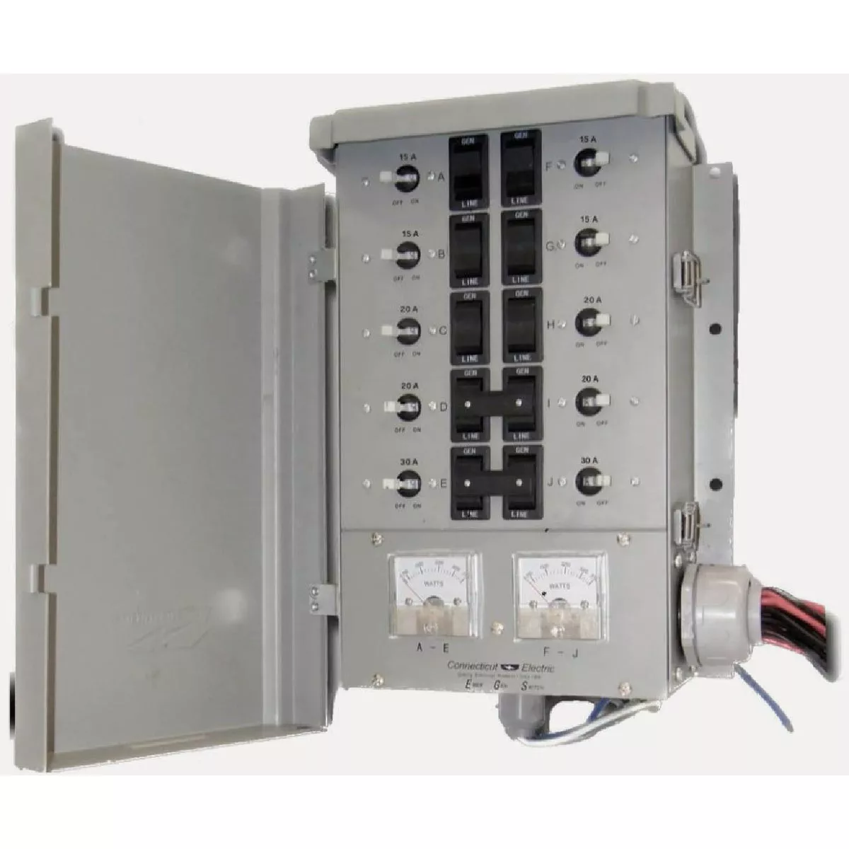 Connecticut Electric 50A 10-Circuit Manual Transfer Switch