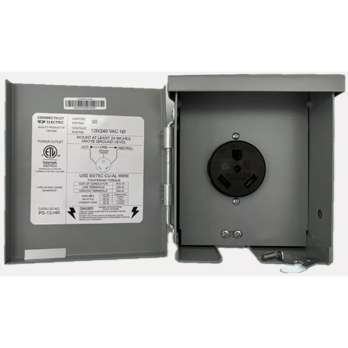 Connecticut Electric 30A/120V RV Outlet