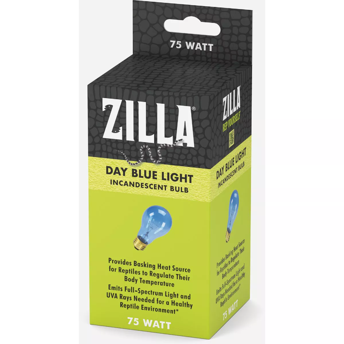 Zilla 75W Clear Day Blue Incandescent Heat Light Bulb for Reptile Terrarium
