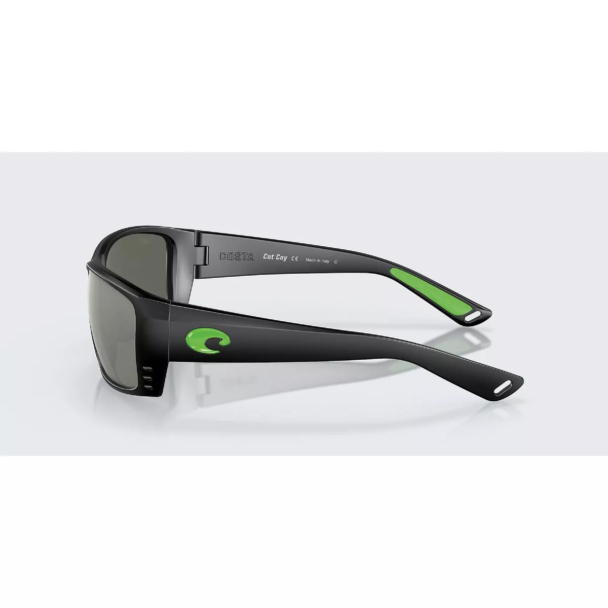 Costa Del Mar Cat Cay Gray Silver Mirror 580P Polarized Polycarbonate lens w/Matte Black Frame Sunglasses