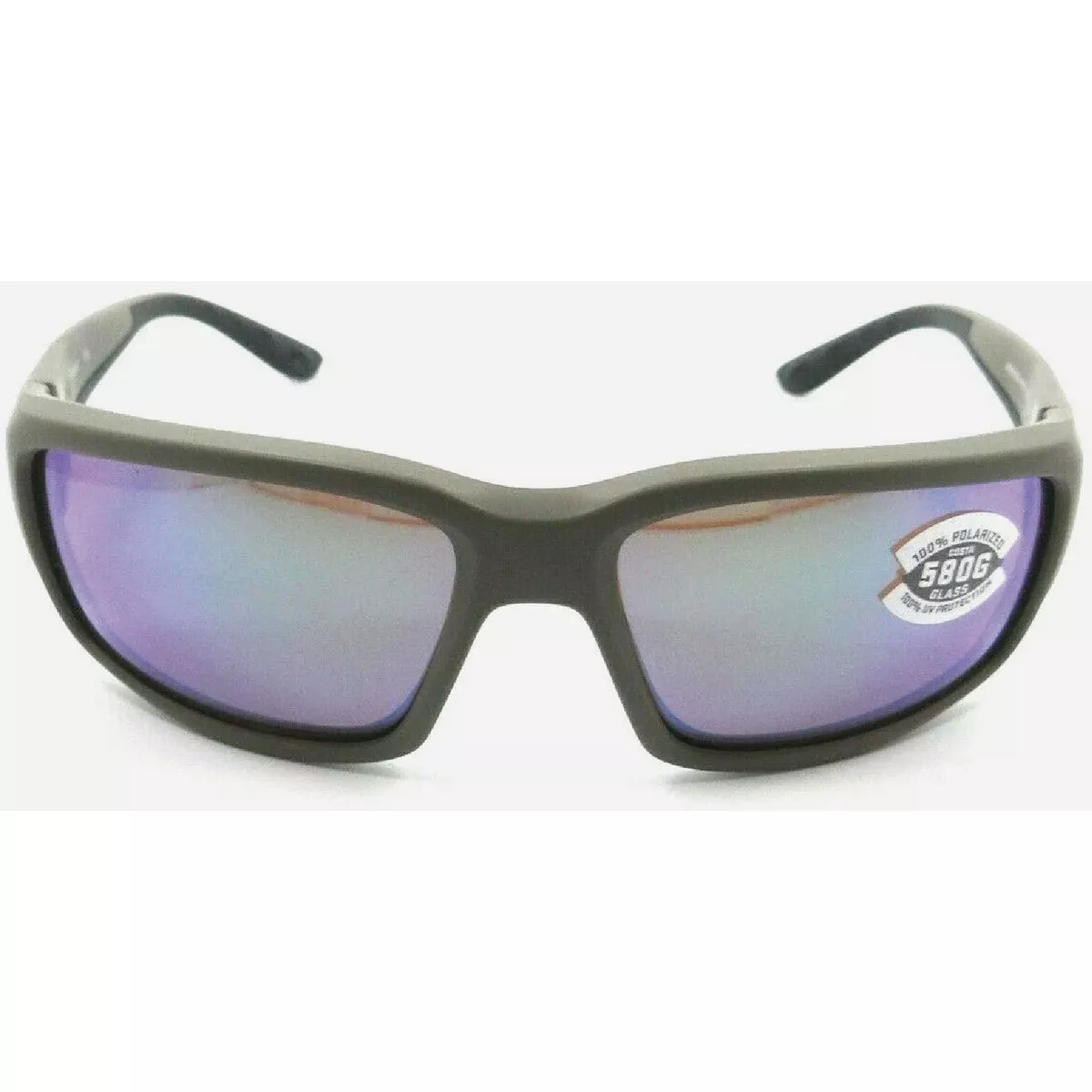 Costa Del Mar Fantail Green Mirror 580G Polarized Glass Lens w/Matte Moss Green Frame Sunglasses