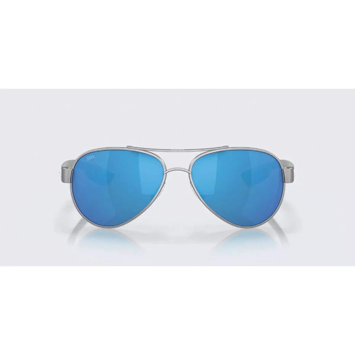 Costa Del Mar Loreto Blue Mirror 580G Polarized Glass Lens w/Ocearch Silver Sunglasses