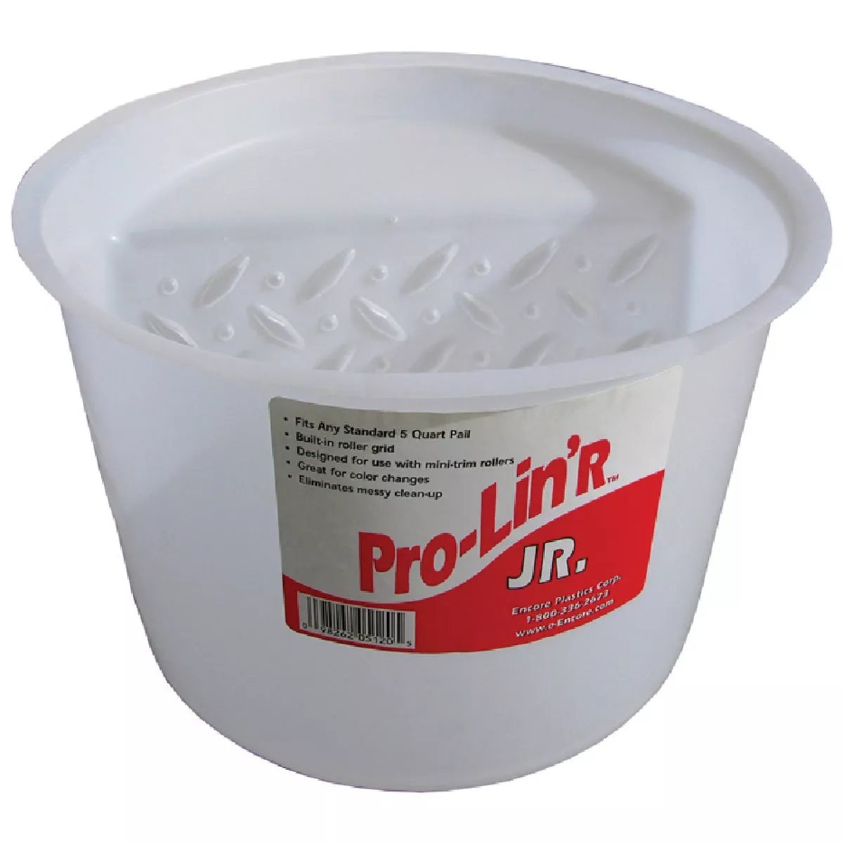Encore Plastics 5 Qt. White Plastic Pail Liner with Roller Grid, 150-618