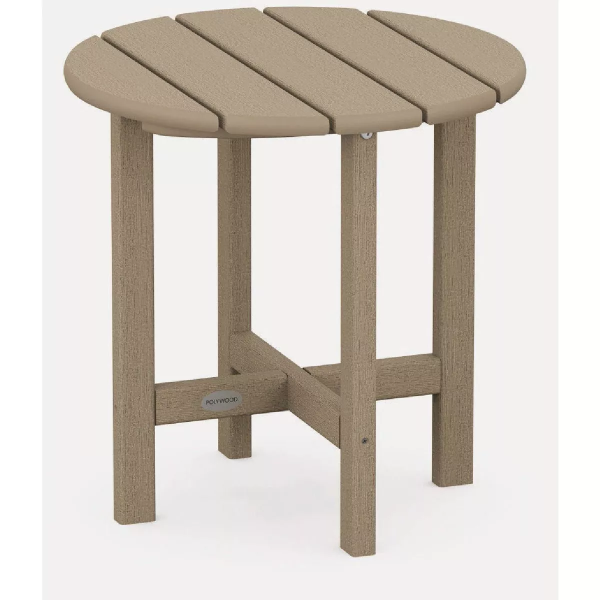 POLYWOOD 18 In. Round Side Table, Vintage Sahara