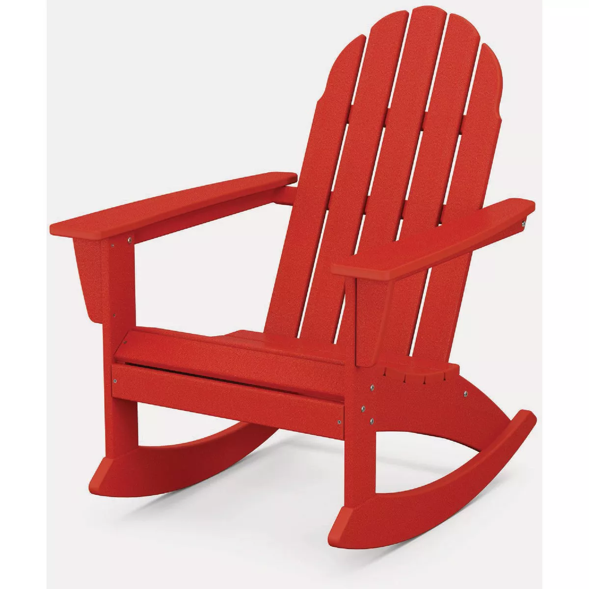 POLYWOOD Vineyard Adirondack Rocking Chair, Sunset Red