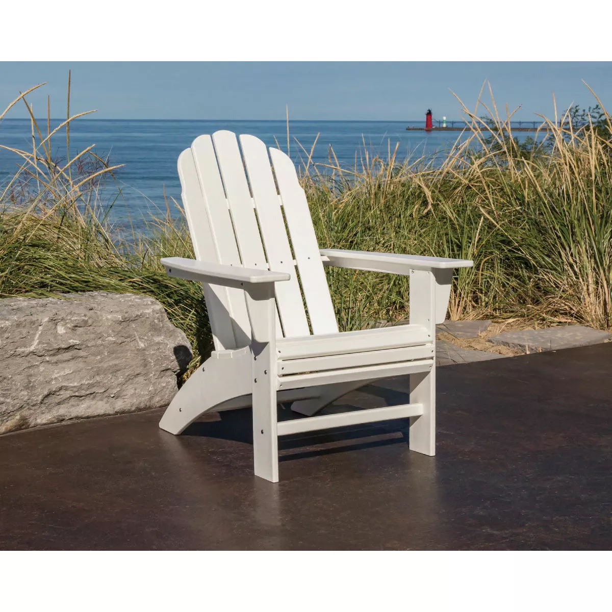 POLYWOOD Vineyard Curveback Adirondack Chair, Green - photo 2