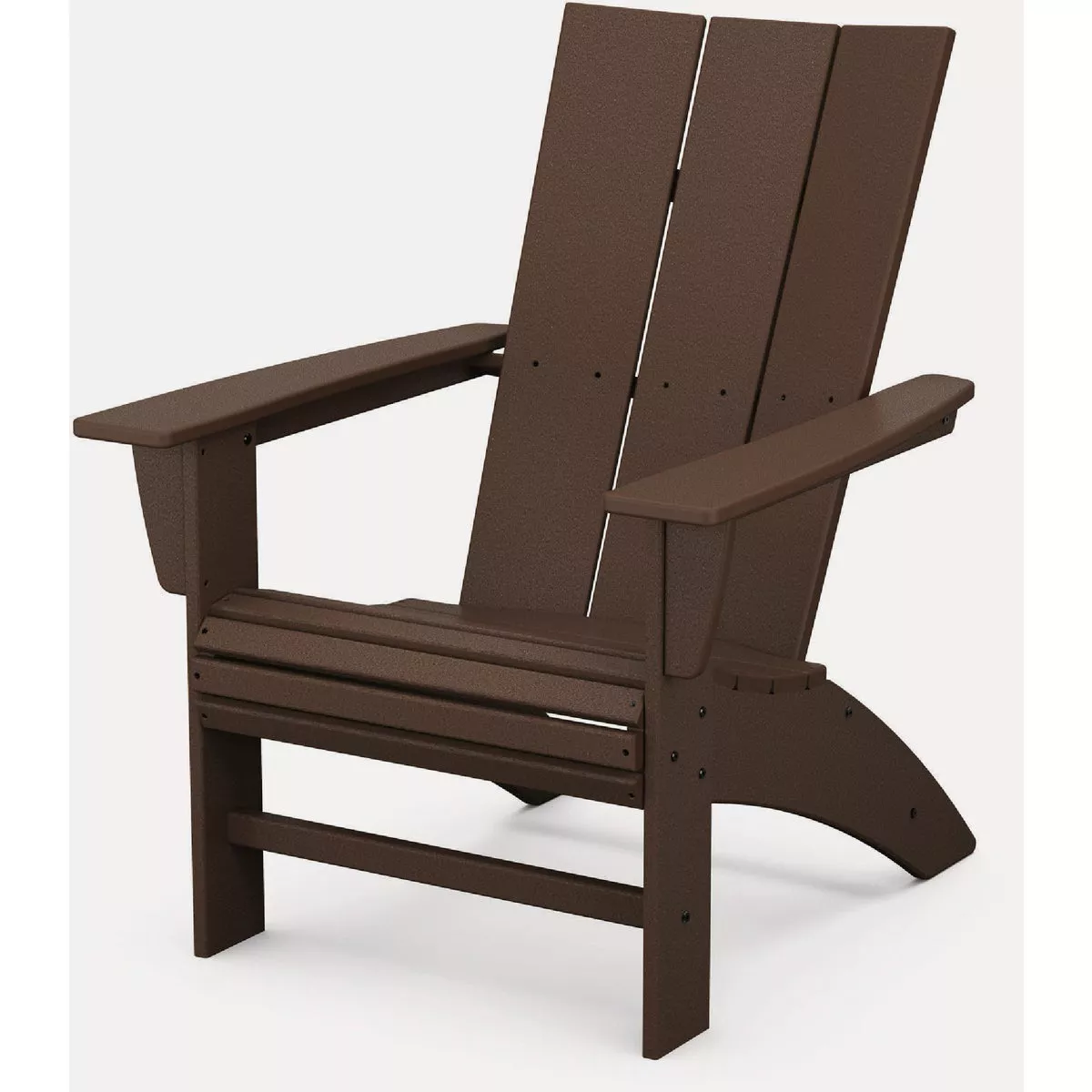 POLYWOOD Modern Curveback Adirondack Chair, Mahogany