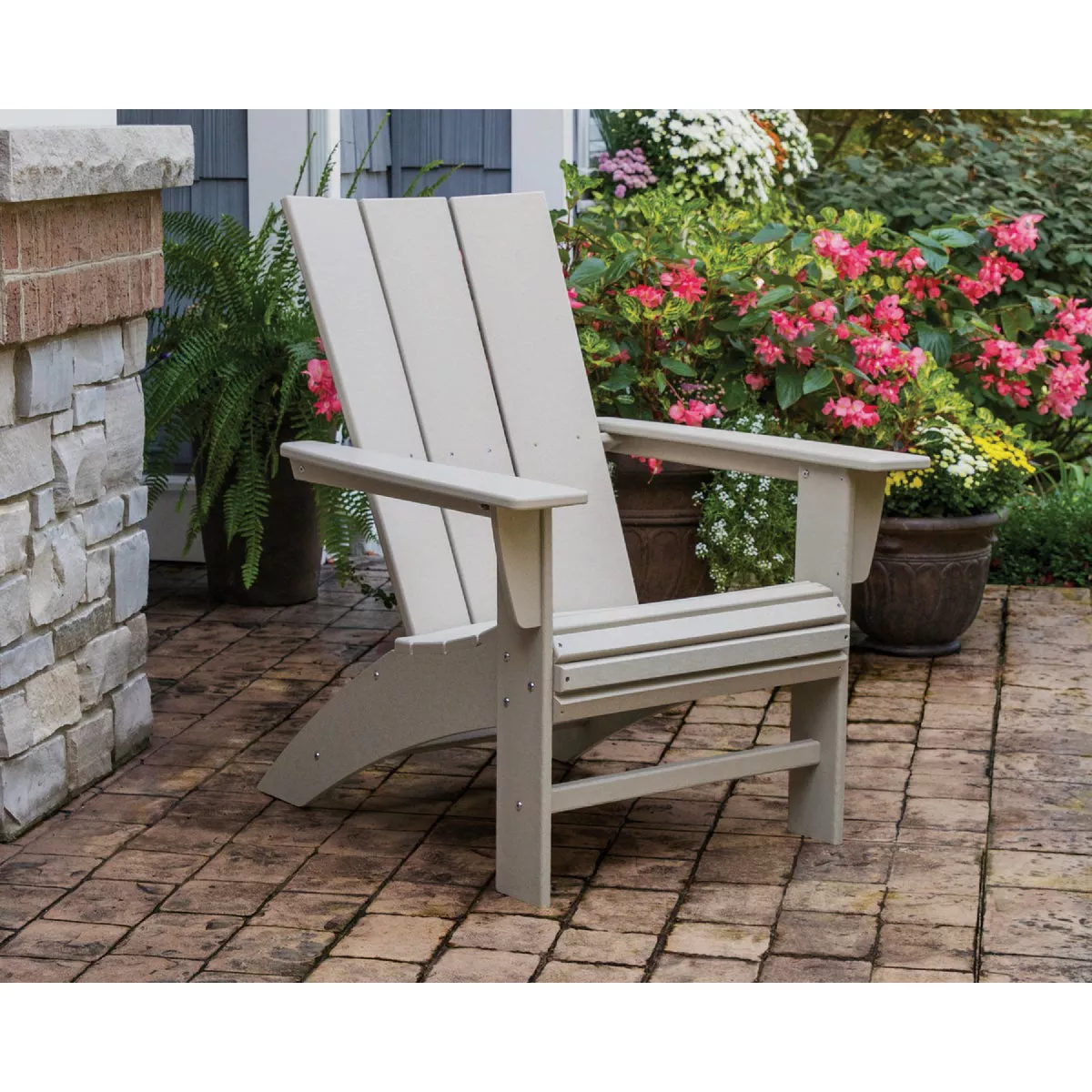 POLYWOOD Modern Curveback Adirondack Chair, Mahogany - photo 2