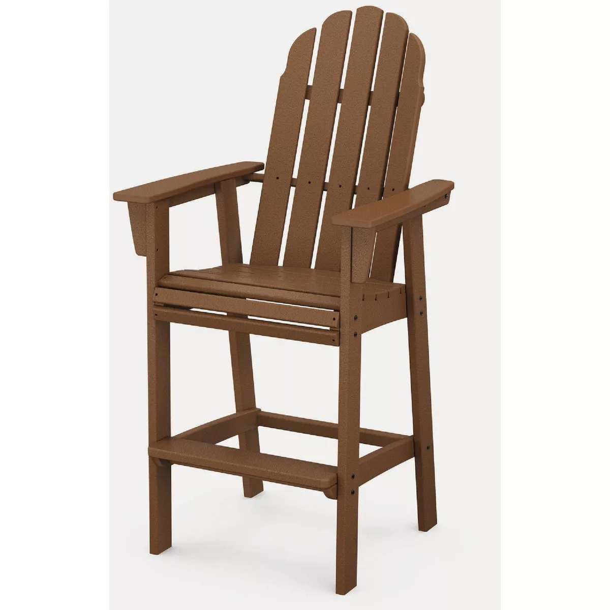 POLYWOOD Vineyard Curveback Adirondack Bar Chair, Teak