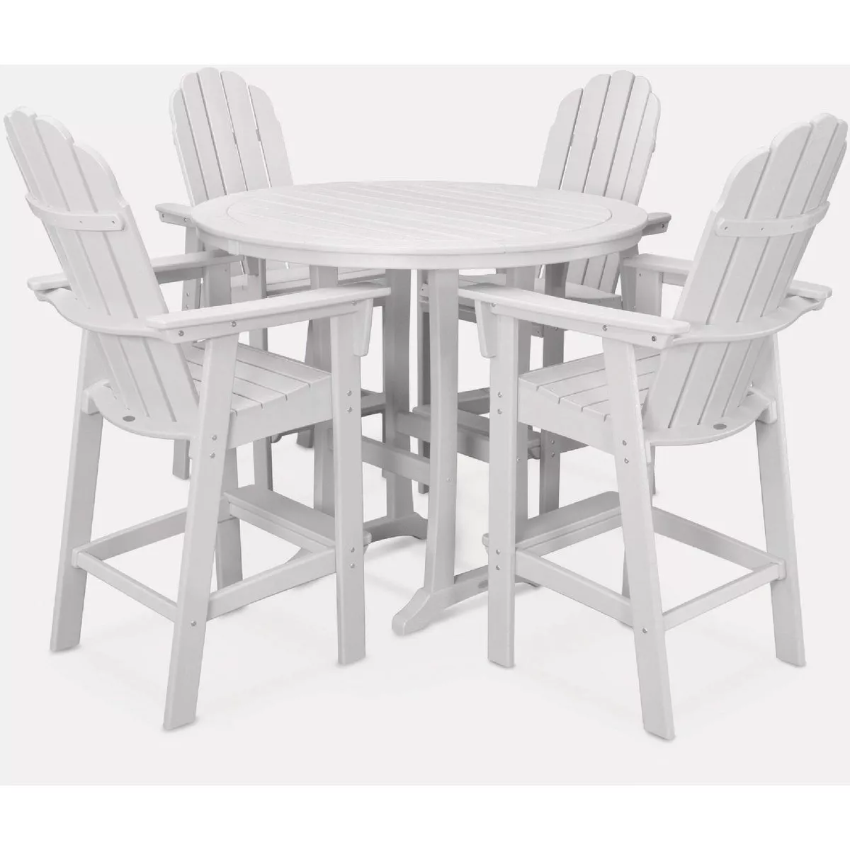 POLYWOOD Vineyard Patio Bar Set, White (5-Piece)-