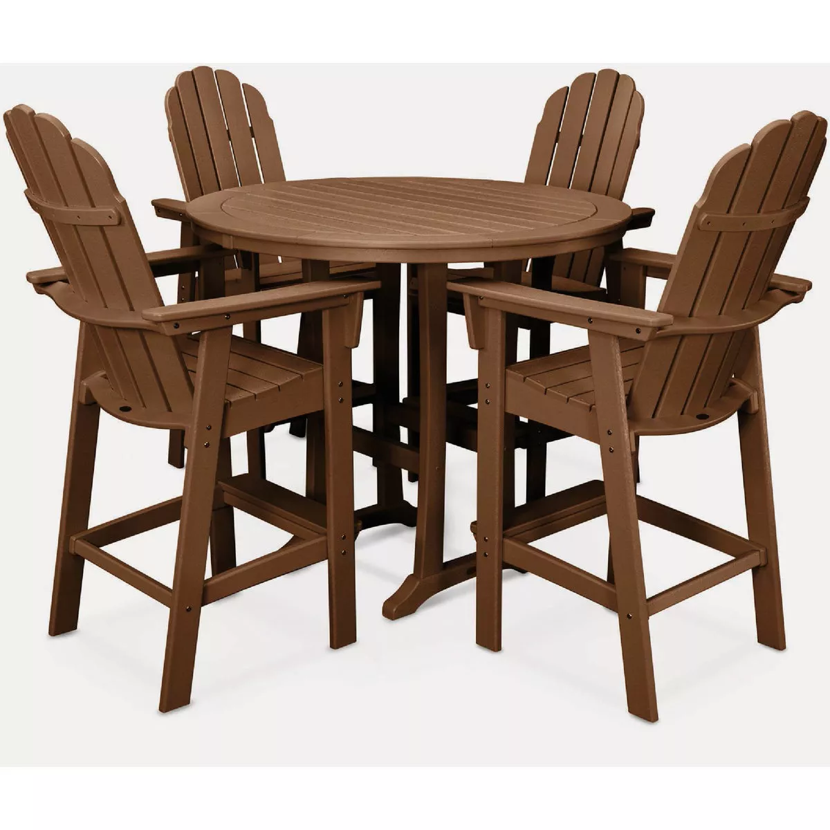 POLYWOOD Vineyard Patio Bar Set, Teak (5-Piece)
