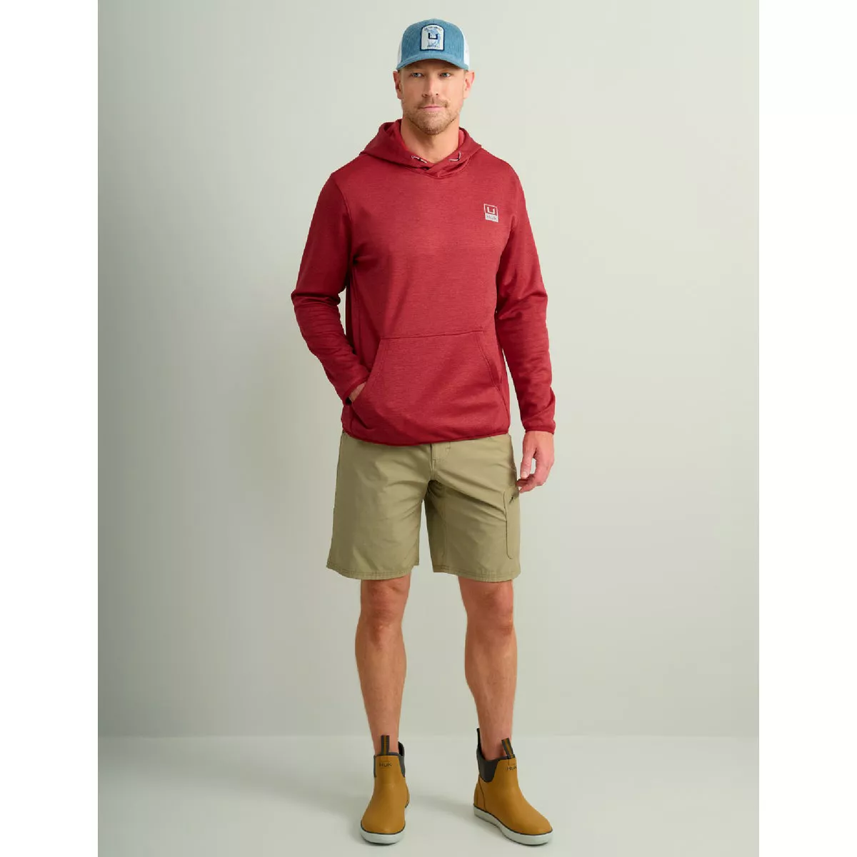Huk Men's XL Scarlet Blaze Heather Huk'd Up Performance Fleece Hoodie - photo 2