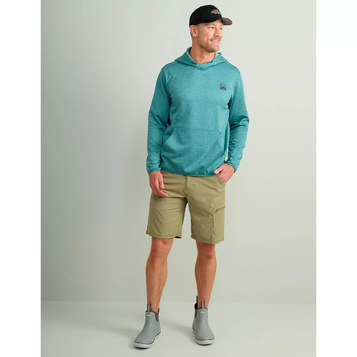 Huk Men's M Storm Blue Heather Huk'd Up Performance Fleece Hoodie - photo 2