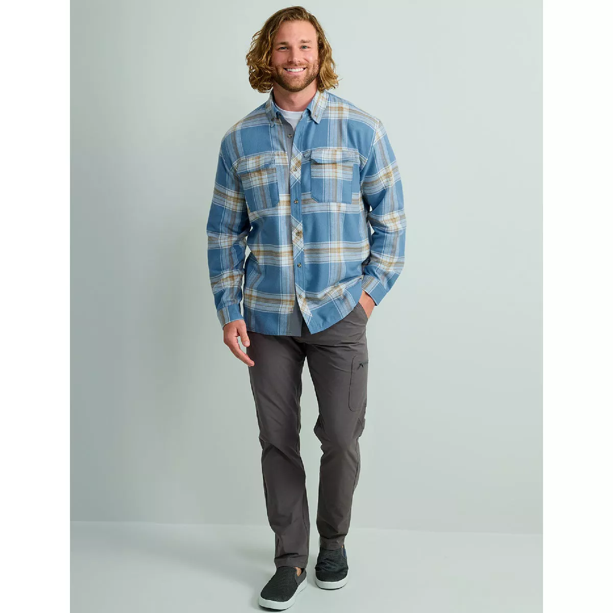 Huk Men's XXXL Quiet Harbor Hawser Plaid Flannel