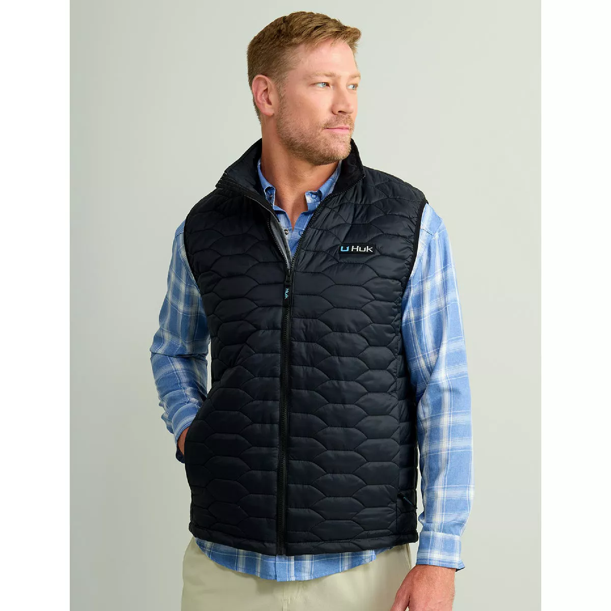 Huk Men's XXXL Black Scale Primaloft Vest-
