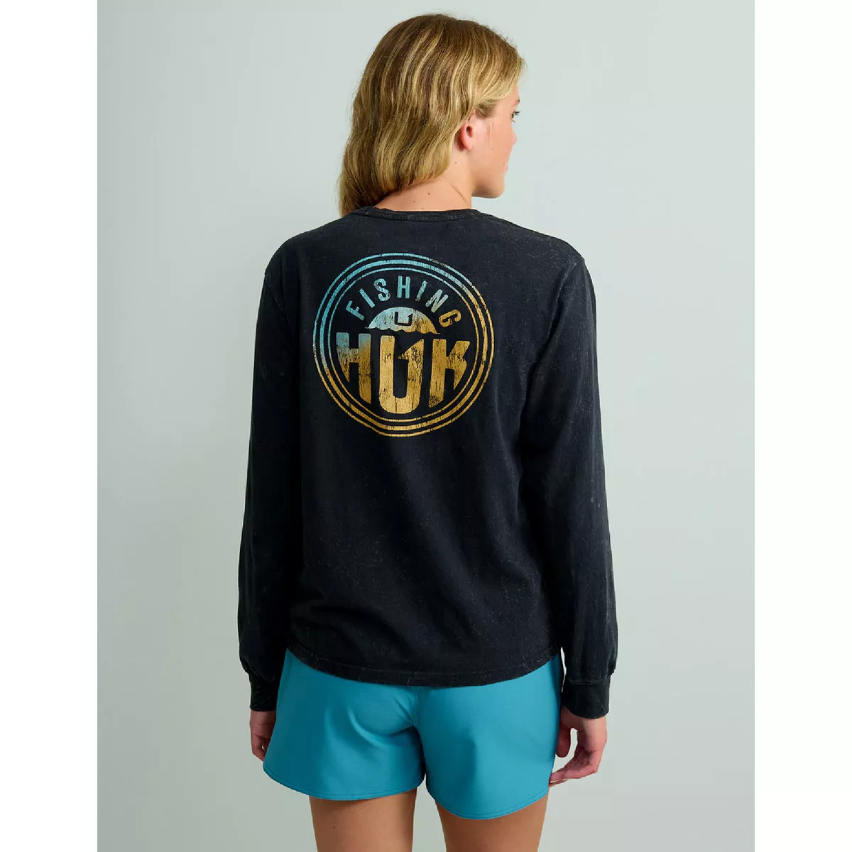 Huk Women's M Black Mineral Wash Long Sleeve Tee - photo 2