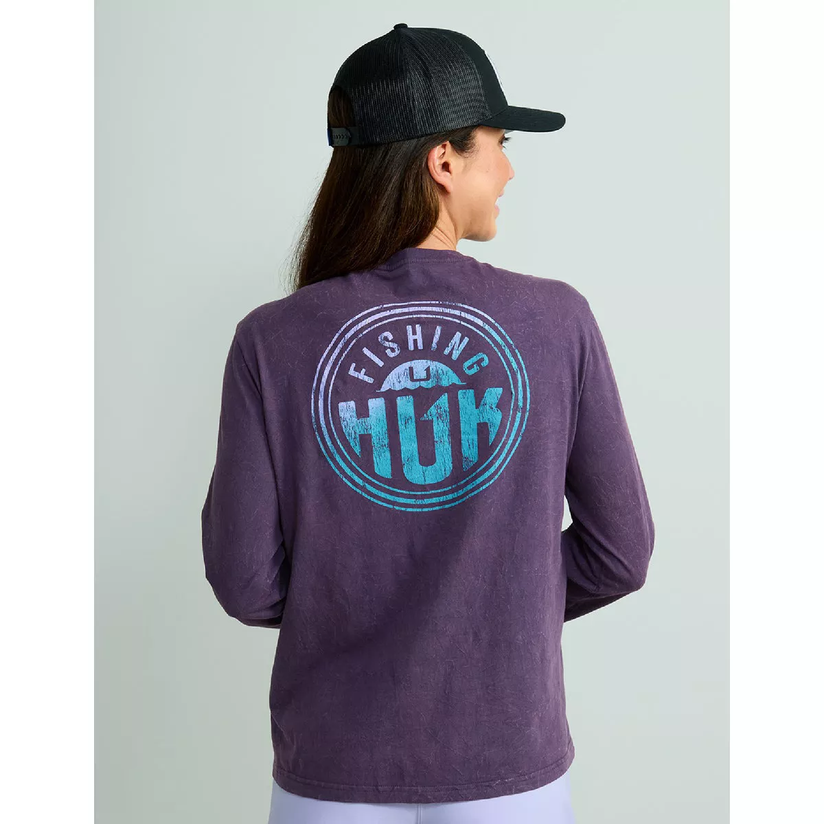 Huk Women's L Mysterioso Mineral Wash Long Sleeve Tee