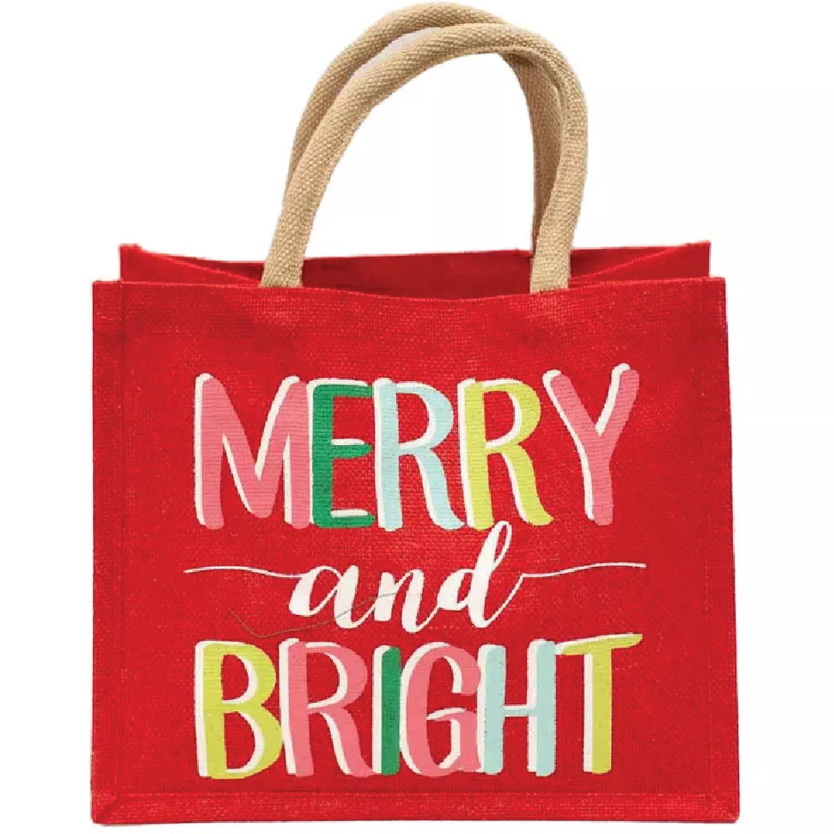 The Royal Standard 12 In. x 10 In. x 8 In. Red/Multi Merry & Bright Gift Tote Bag