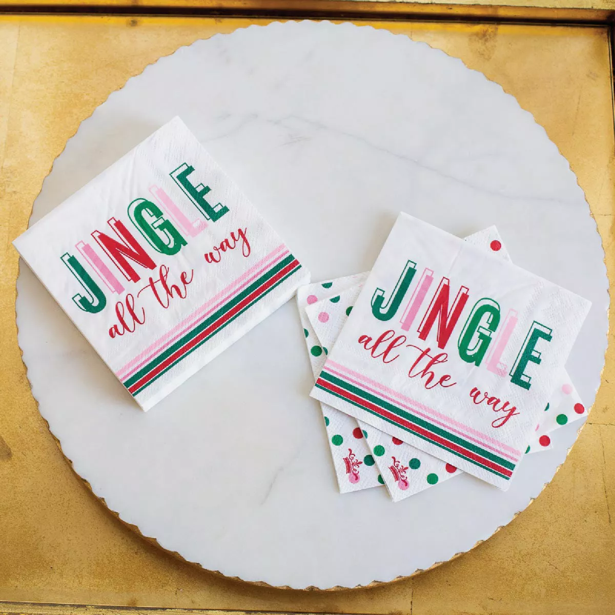 The Royal Standard 5 In. Jingle All the Way Cocktail Napkins (20-Pack)