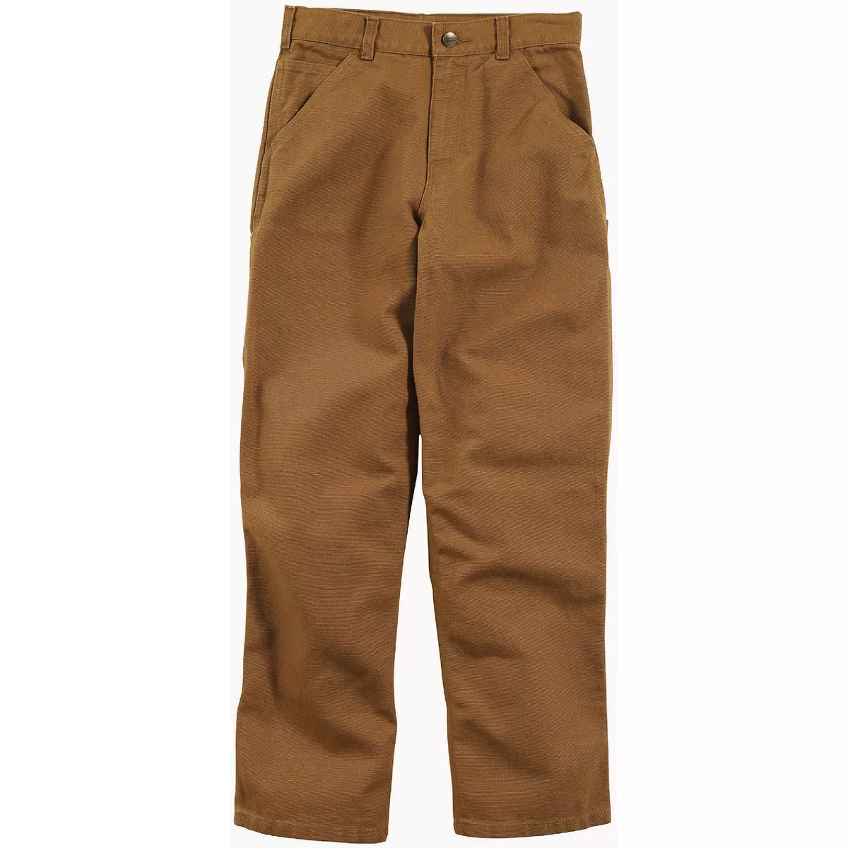 Carhartt Boy's 8 Brown Canvas Utility Boot-Cut Work Pant, Loose Fit