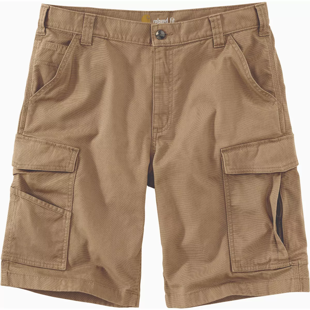 Carhartt Rugged Flex Men's 30 Dark Khaki Canvas Cargo Work Shorts, Relaxed Fit