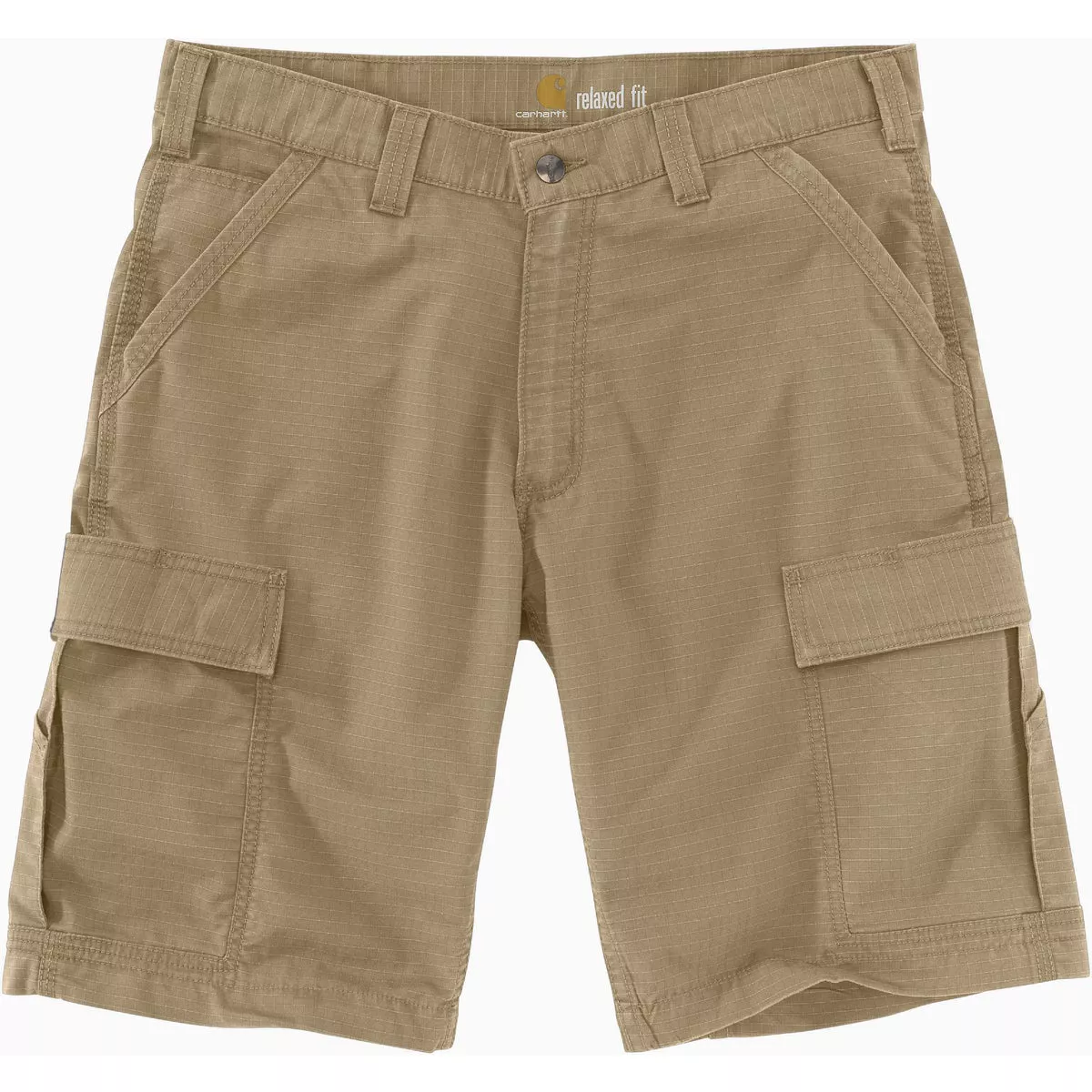 Carhartt Force 32 Dark Khaki Ripstop Cargo Work Shorts, Relaxed Fit