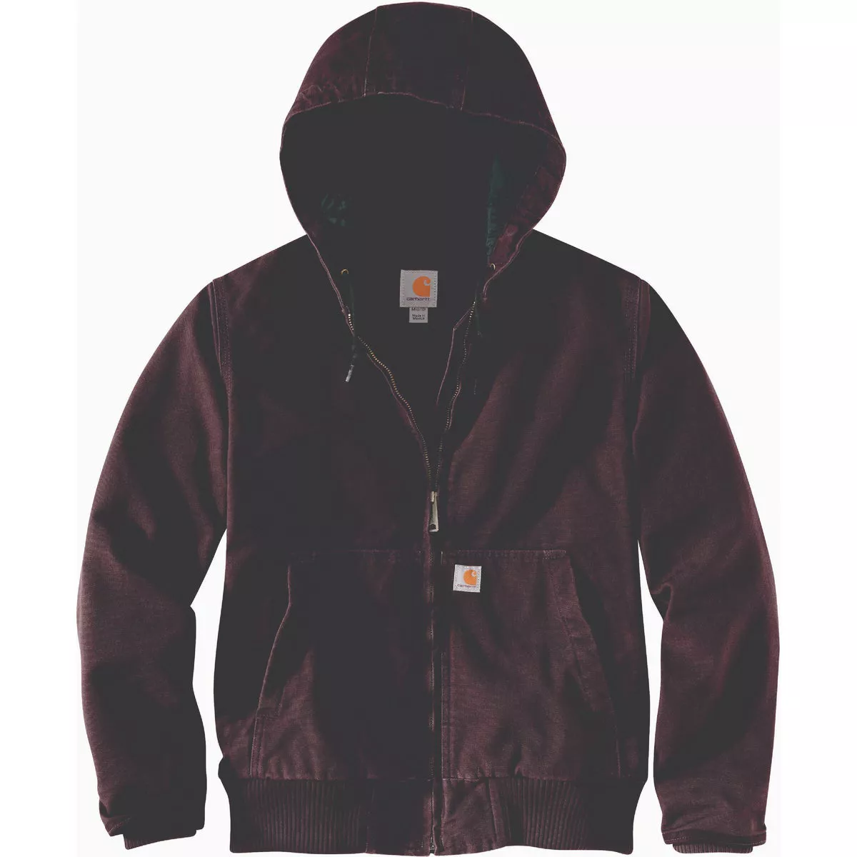 Carhartt Women's Large Regular Deep Wine Washed Duck Insulated Active Jacket, Loose Fit