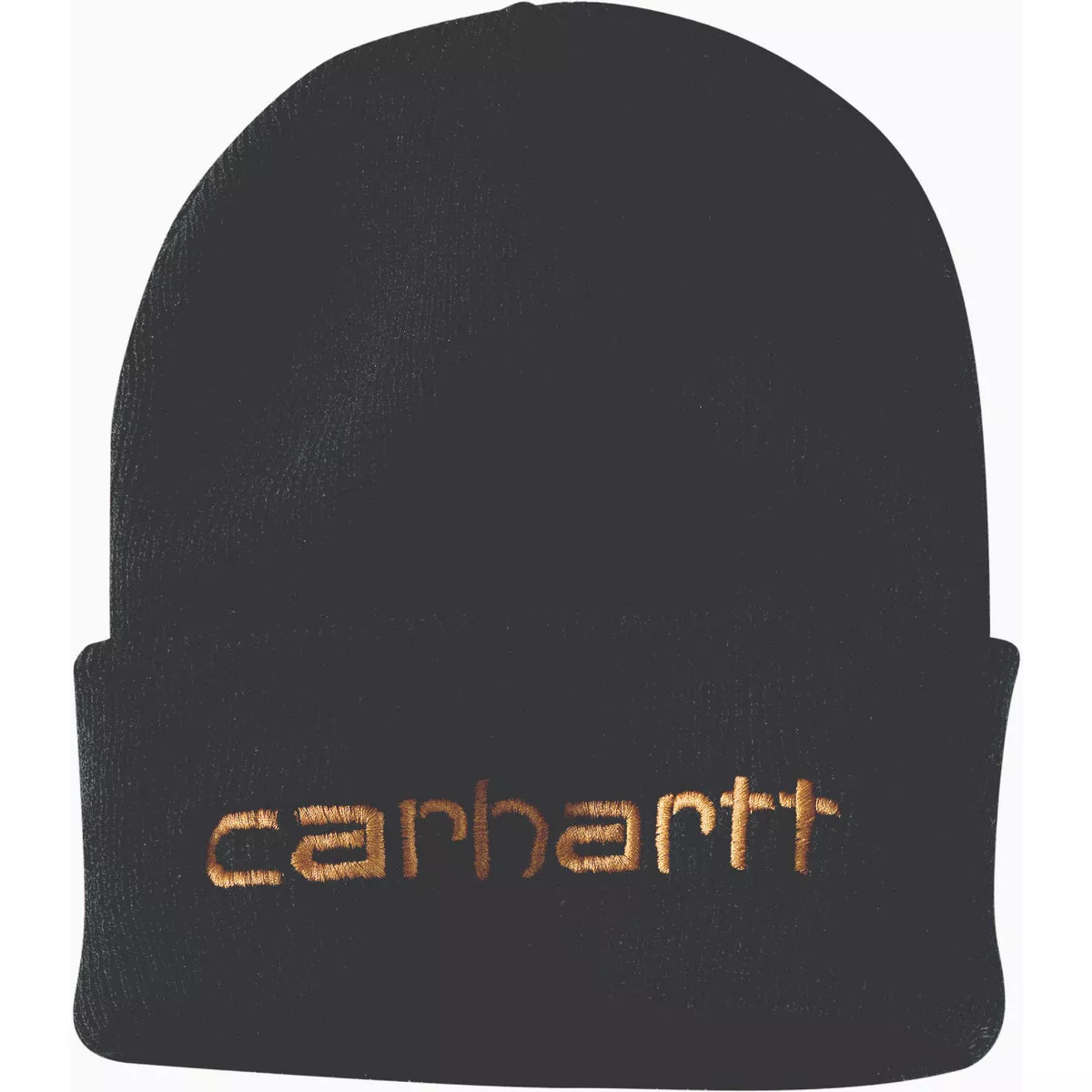 Carhartt Men's Black Cuffed Knit Insulated Logo Graphic Beanie