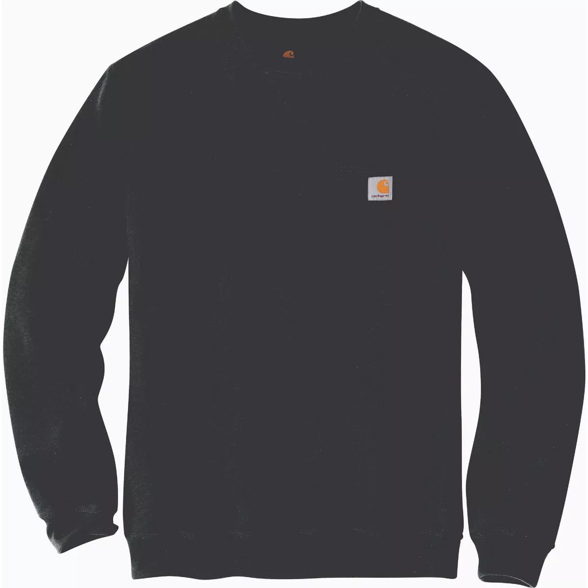 Carhartt Men's Medium Regular Black Midweight Crewneck Pocket Sweatshirt, Loose Fit